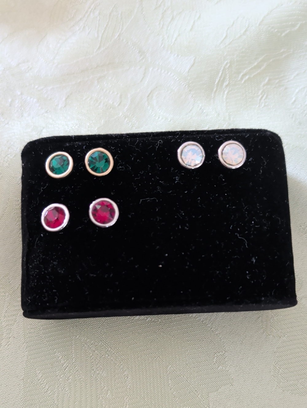 Lia Sophia "Birthday Party" Earrings Green, Red, White